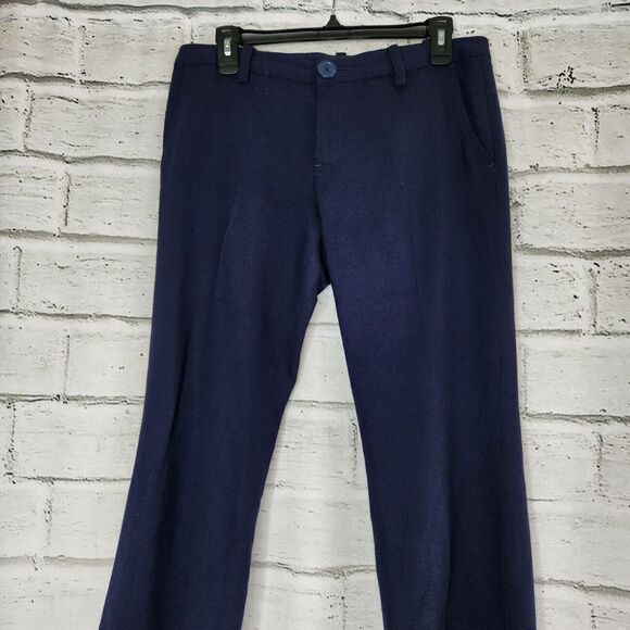 Marc Jacobs Navy Blue 100% Wool Wide Leg Dress Pant Trousers Lined Size 8 - Picture 6 of 10